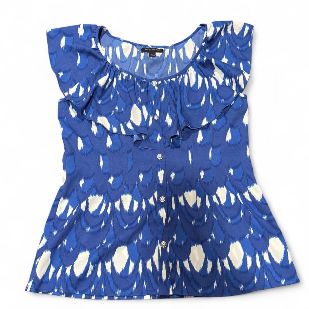 Banana Republic Blue and White Blouse